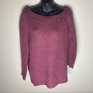 AMERICAN EAGLE maroon knitted boatneck sweater L